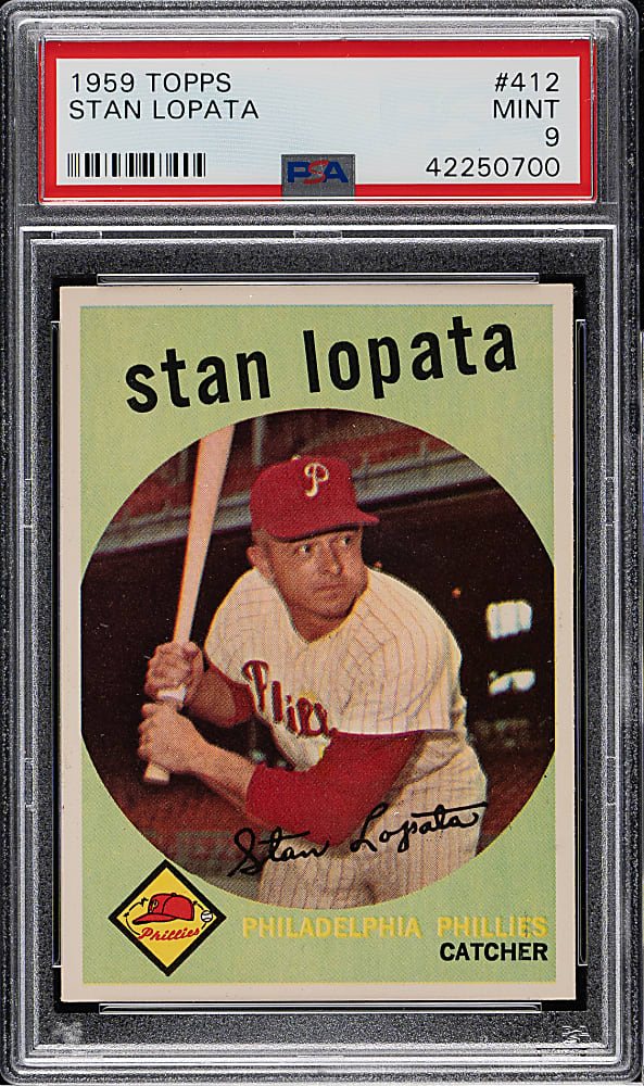 1959 Topps #412 Stan Lopata PSA MINT 9