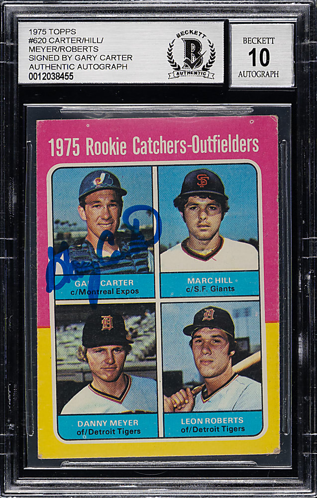Signed 1975 Topps #620 Gary Carter Rookie Beckett GEM MINT 10