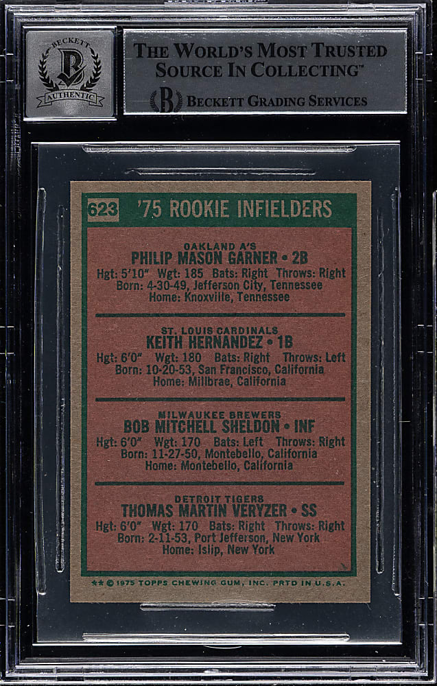 Signed 1975 Topps Mini #623 Keith Hernandez Rookie Beckett GEM MINT 10