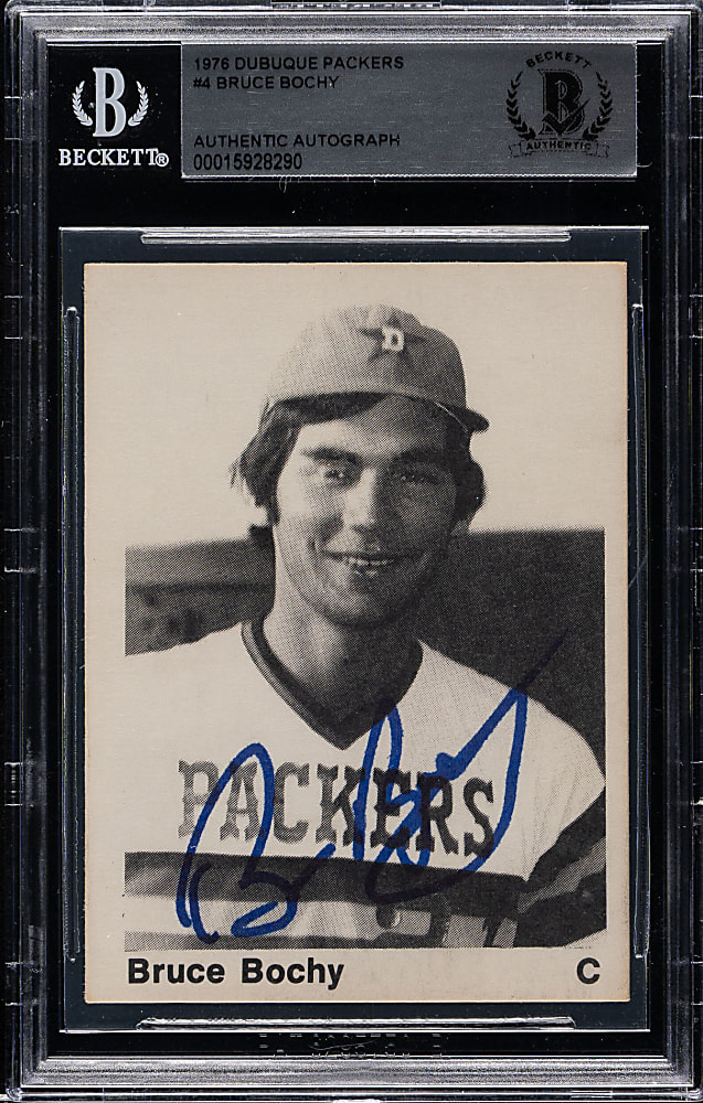 Signed 1976 Dubuque Packers #4 Bruce Bochy Pre-Rookie - Beckett