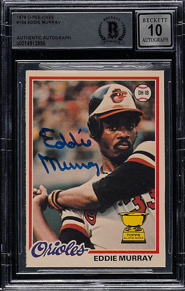 Signed 1978 O-Pee-Chee #154 Eddie Murray Rookie Beckett GEM MINT 10