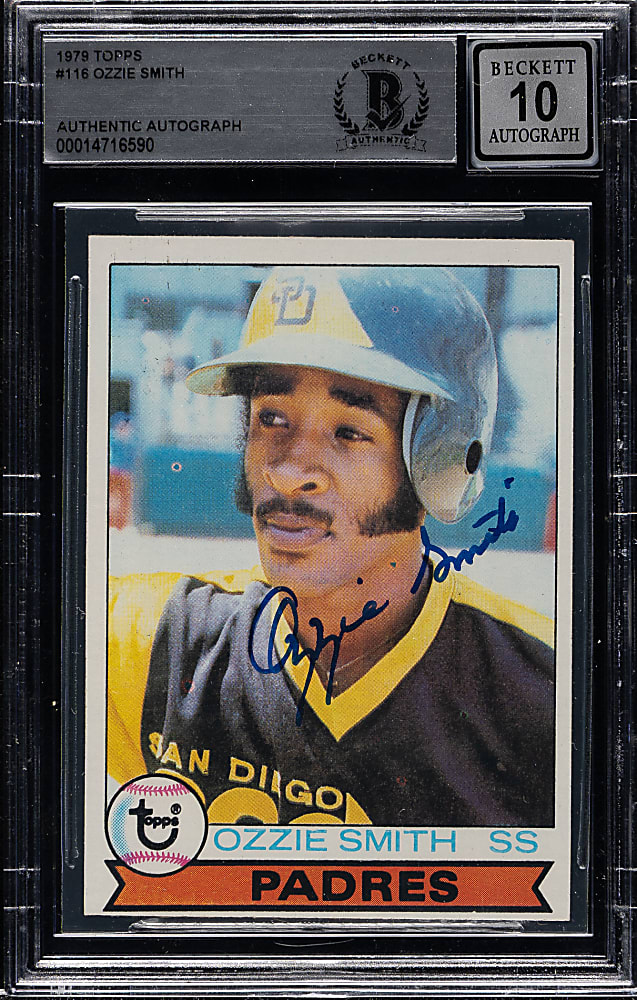 Signed 1979 Topps #116 Ozzie Smith Rookie Beckett GEM MINT 10