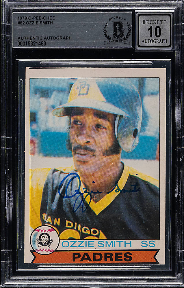 Signed 1979 O-Pee-Chee #52 Ozzie Smith Rookie Beckett GEM MINT 10