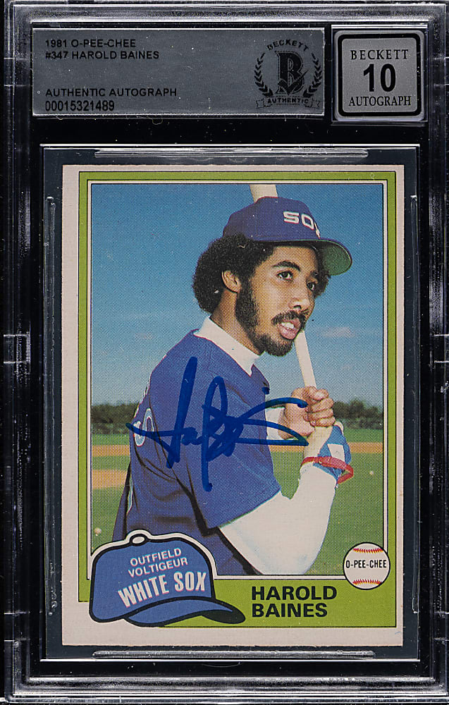 Signed 1981 O-Pee-Chee #347 Harold Baines Rookie Beckett GEM MINT 10