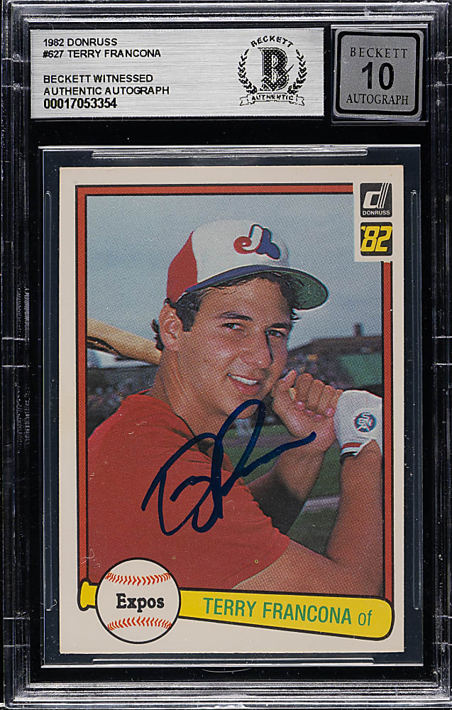 Signed 1982 Donruss #627 Terry Francona Rookie Beckett GEM MINT 10