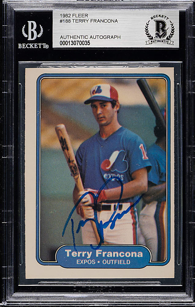 Signed 1982 Fleer #188 Terry Francona Rookie - Beckett