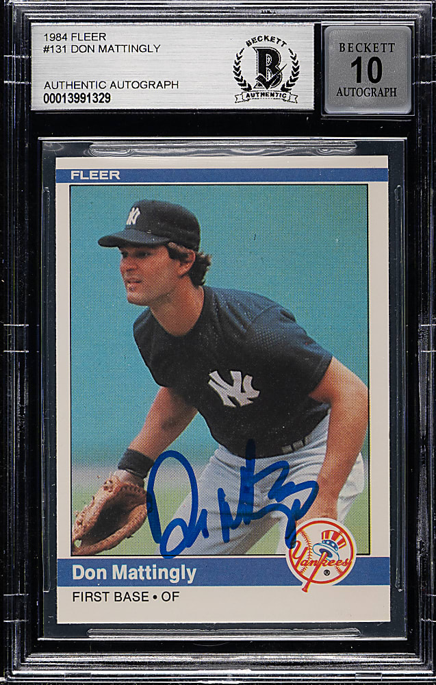 Signed 1984 Fleer #131 Don Mattingly Rookie Beckett GEM MINT 10