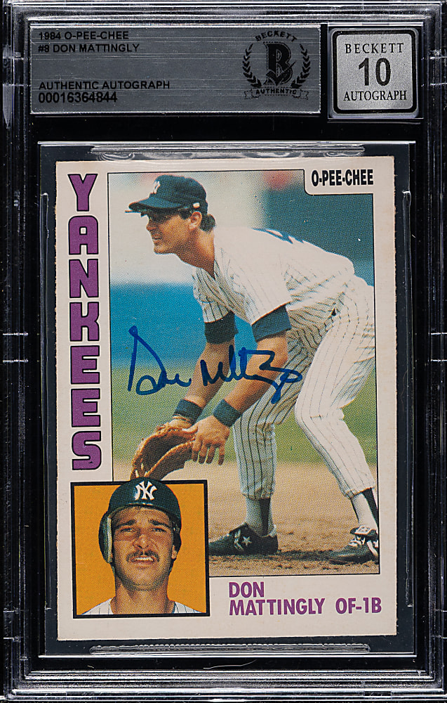 Signed 1984 O-Pee-Chee #8 Don Mattingly Rookie Beckett GEM MINT 10