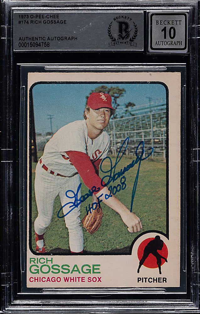 Signed 1973 O-Pee-Chee #174 Goose Gossage Rookie Beckett GEM MINT 10