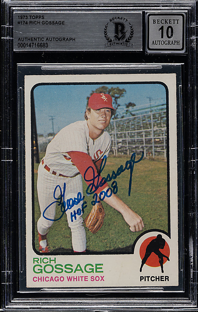 Signed 1973 Topps #174 Goose Gossage Rookie Beckett GEM MINT 10