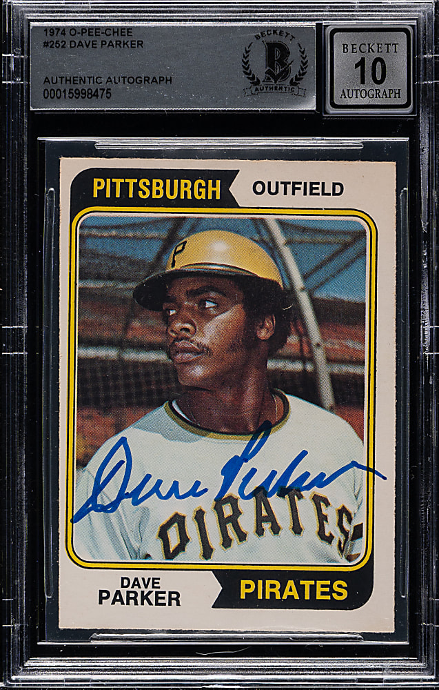 Signed 1974 O-Pee-Chee #252 Dave Parker Rookie Beckett GEM MINT 10