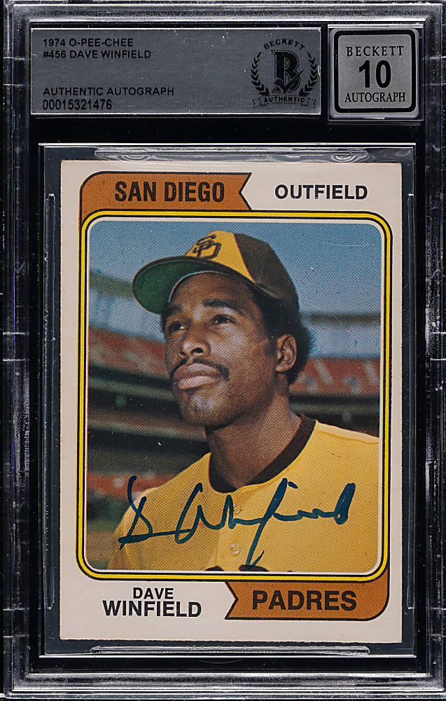 Signed 1974 O-Pee-Chee #456 Dave Winfield Rookie Beckett GEM MINT 10