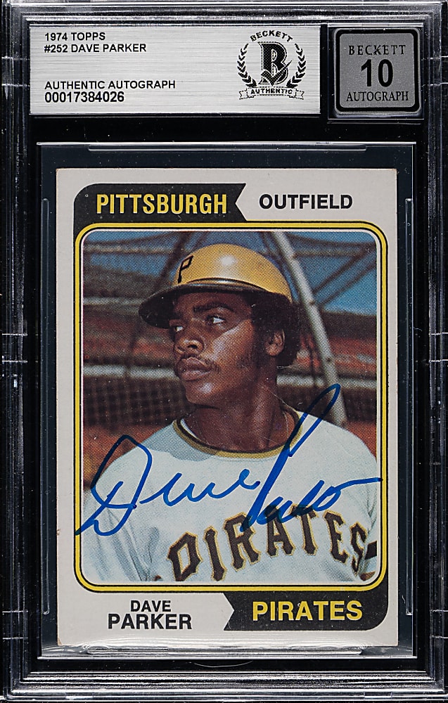 Signed 1974 Topps #252 Dave Parker Rookie Beckett GEM MINT 10
