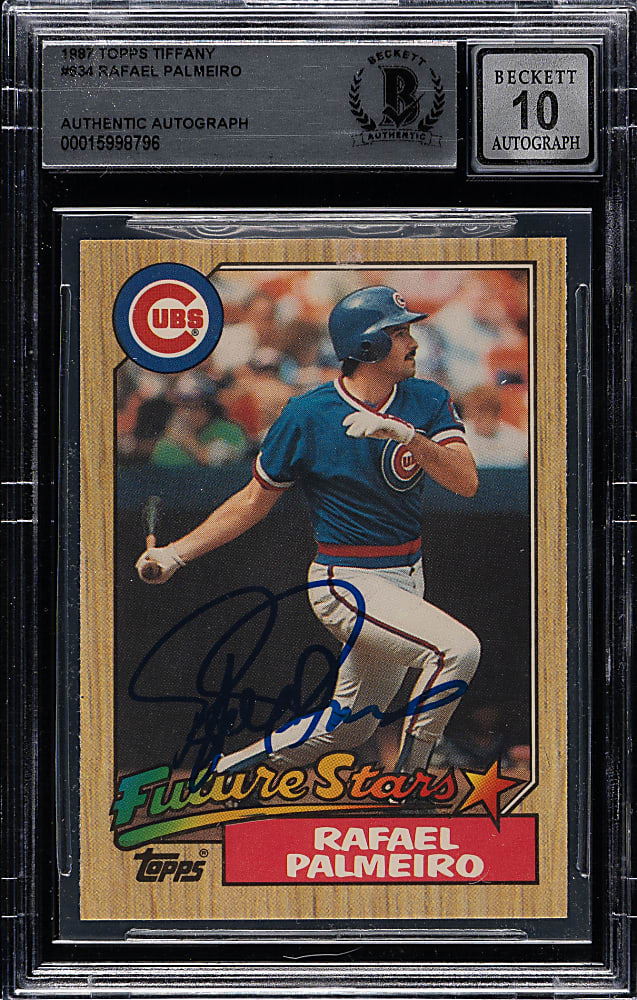 Signed 1987 Topps Tiffany #634 Rafael Palmeiro Rookie Beckett GEM MINT 10