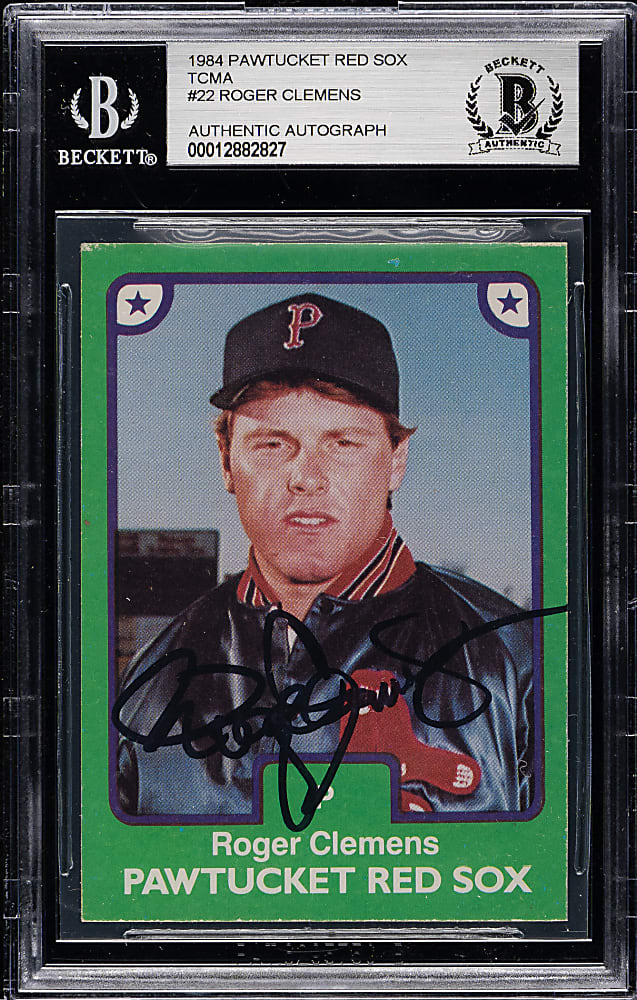 Signed 1984 TCMA Pawtucket Red Sox #22 Roger Clemens Pre-Rookie - Beckett