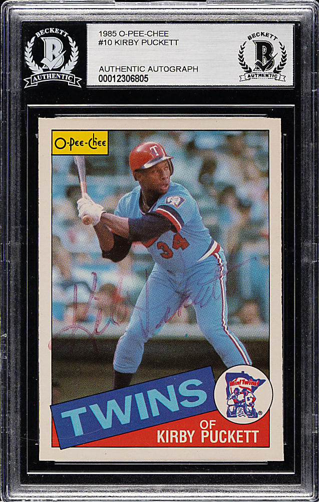 Signed 1985 O-Pee-Chee #10 Kirby Puckett Rookie - Beckett