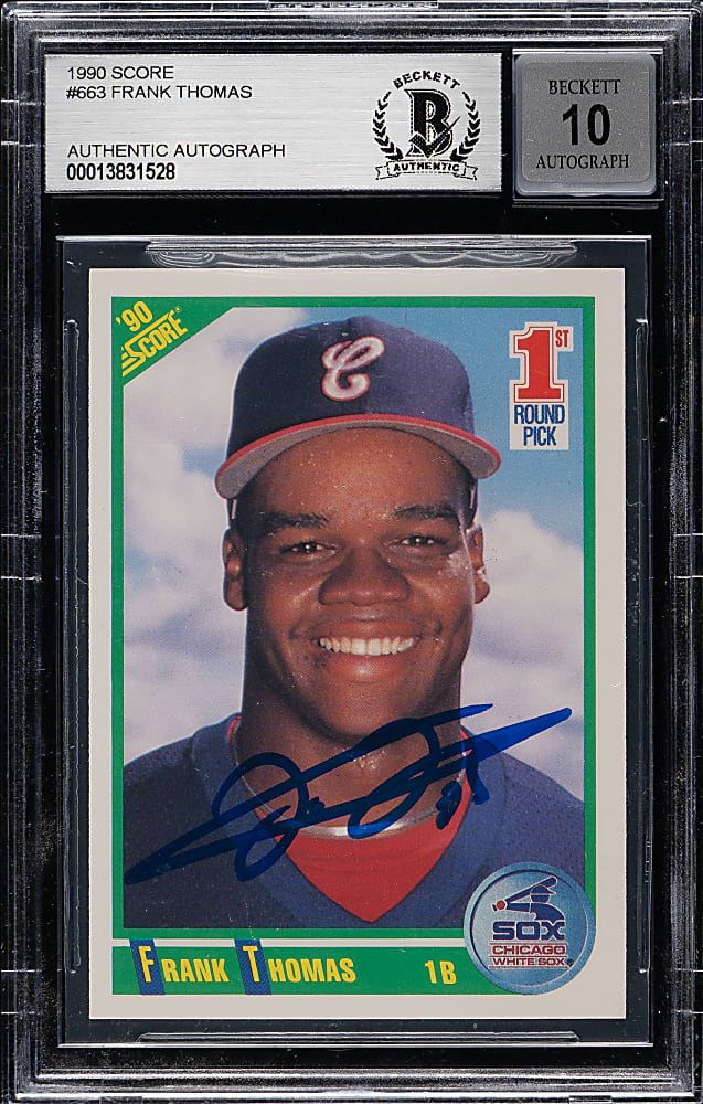 Signed 1990 Score #663 Frank Thomas Rookie Beckett GEM MINT 10