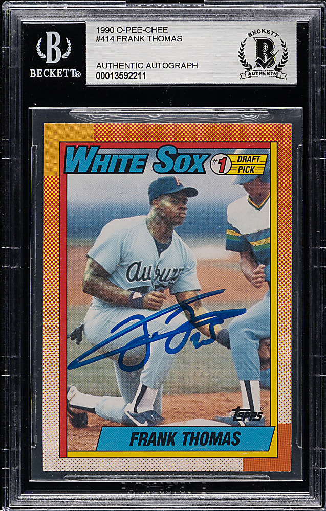 Signed 1990 O-Pee-Chee #414 Frank Thomas Rookie Beckett GEM MINT 10