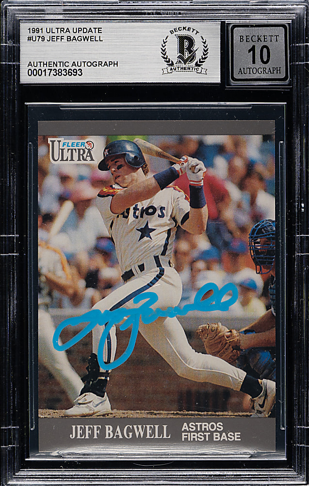 Signed 1991 Ultra Update #U79 Jeff Bagwell Rookie Beckett GEM MINT 10