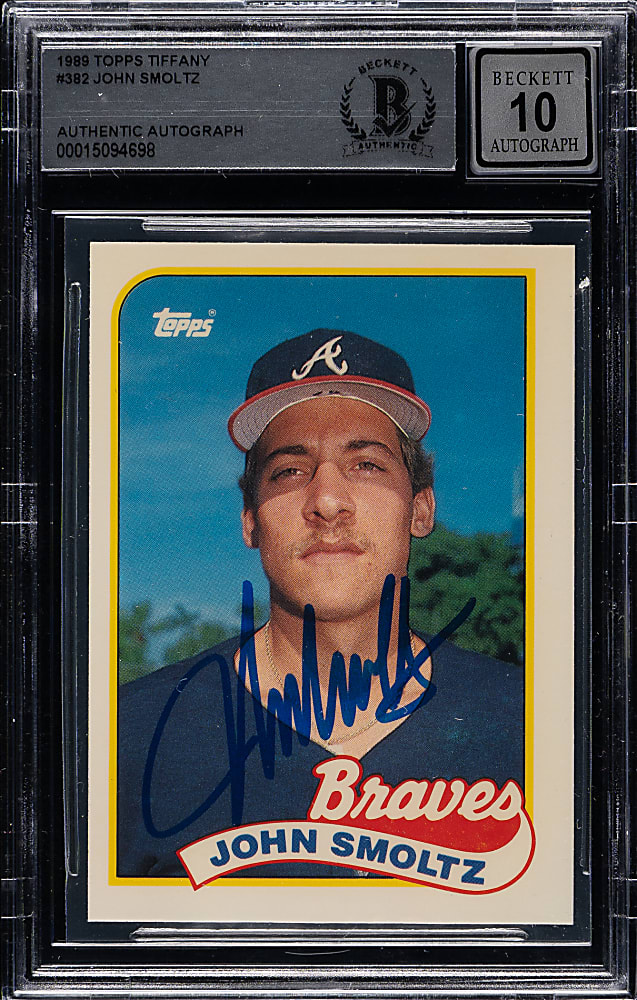 Signed 1989 Topps Tiffany #382 John Smoltz Rookie Beckett GEM MINT 10