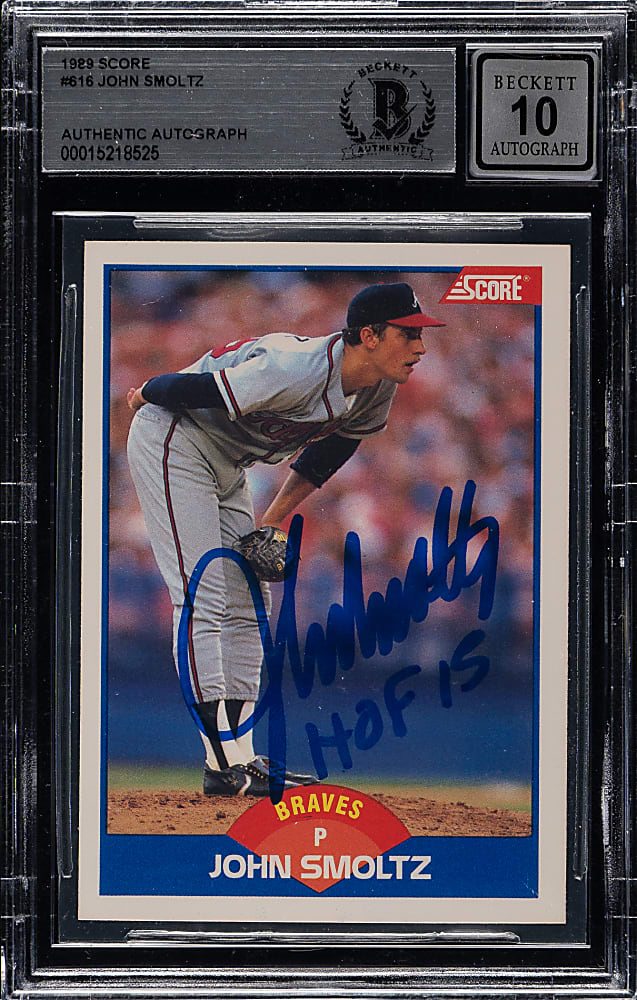 Signed 1989 Score #616 John Smoltz Rookie Beckett GEM MINT 10