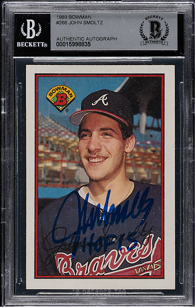 Signed 1989 Bowman #266 John Smoltz Rookie Beckett GEM MINT 10