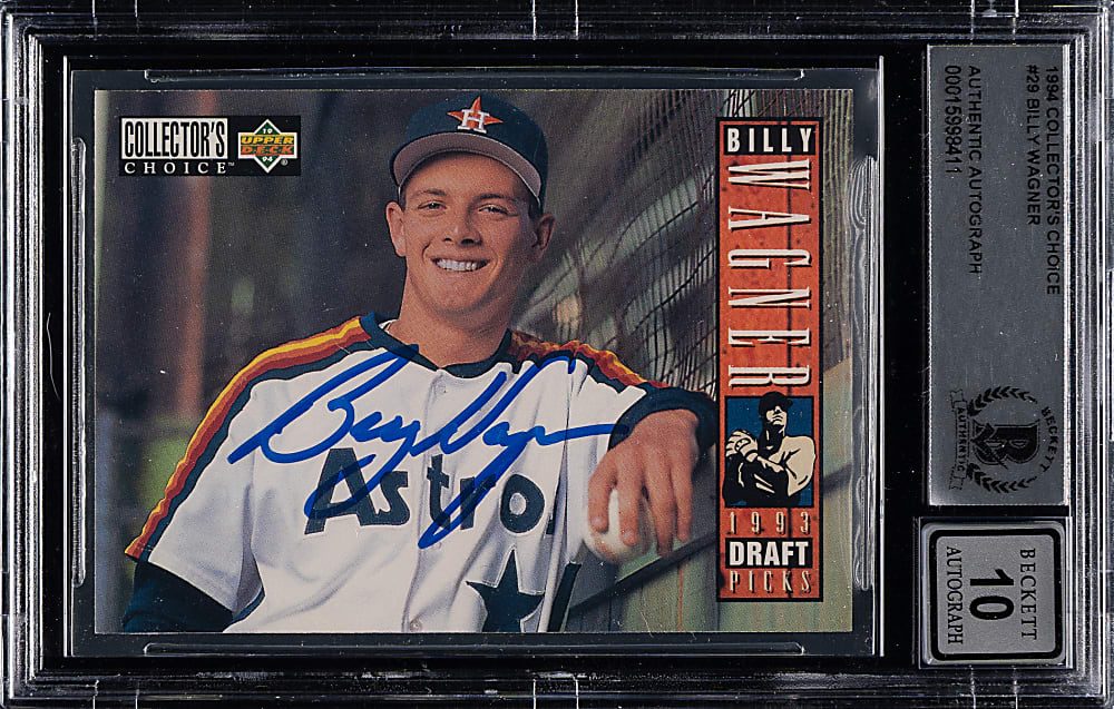 Signed 1994 Collector's Choice #29 Billy Wagner Rookie Beckett GEM MINT 10