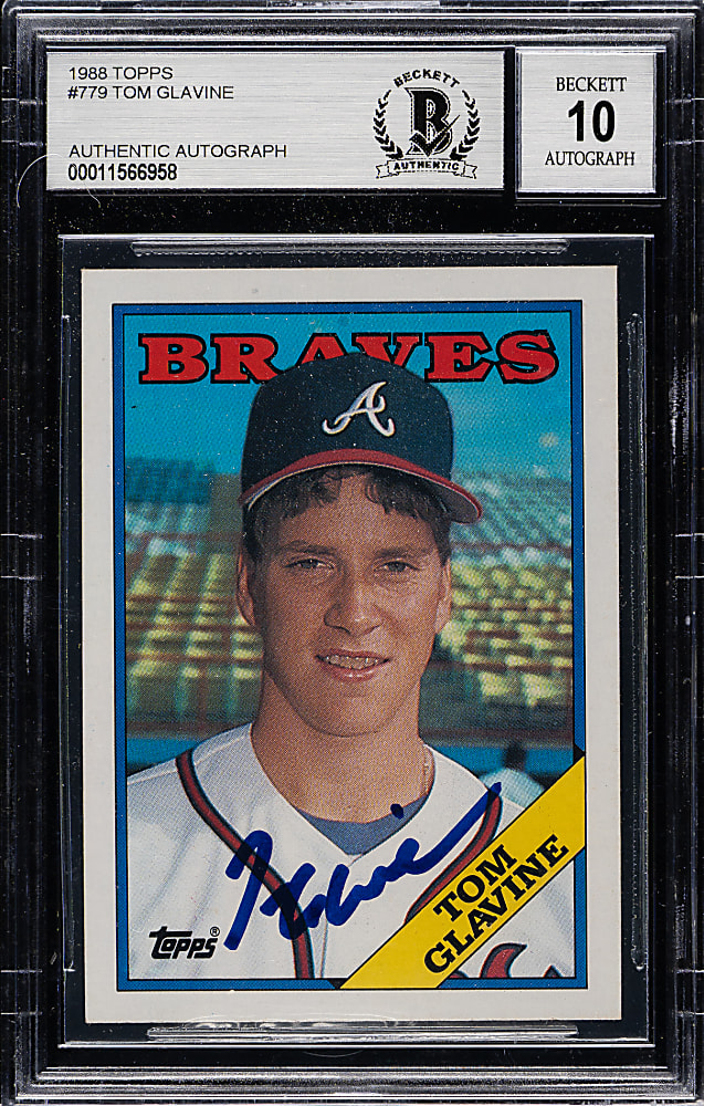 Signed 1988 Topps #779 Tom Glavine Rookie Beckett GEM MINT 10