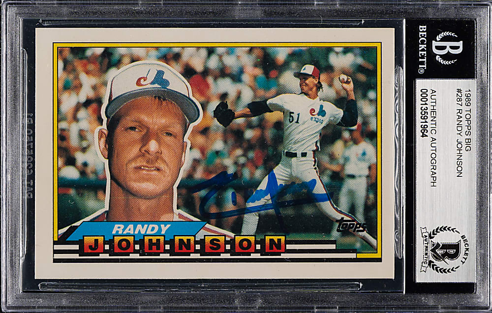 Signed 1989 Topps Big #287 Randy Johnson Rookie - Beckett