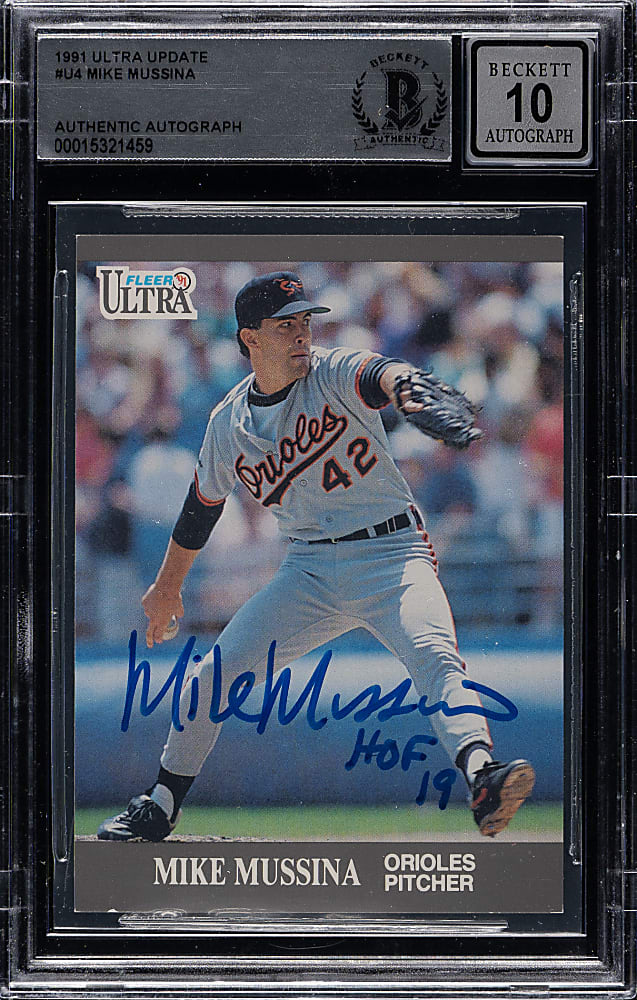 Signed 1991 Ultra Update #U4 Mike Mussina Rookie Beckett GEM MINT 10