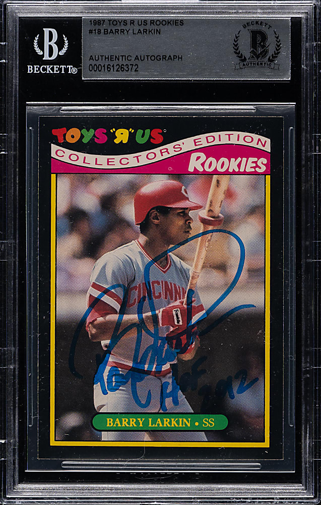 Signed 1987 Toys R Us Rookies #18 Barry Larkin Rookie - Beckett