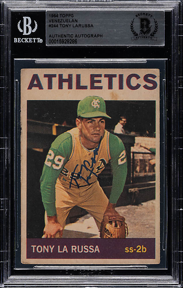 Signed 1964 Topps Venezuelan #244 Tony LaRussa Rookie - Beckett