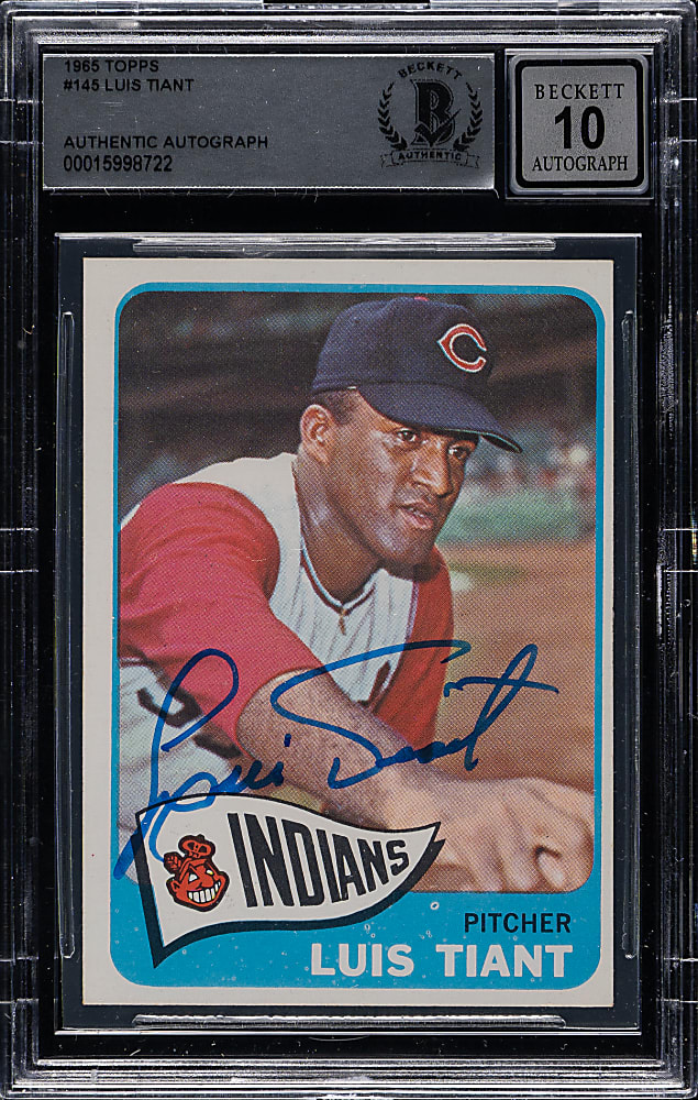 Signed 1965 Topps #145 Luis Tiant Rookie Beckett GEM MINT 10