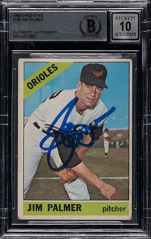 Signed 1966 O-Pee-Chee #126 Jim Palmer Rookie Beckett GEM MINT 10