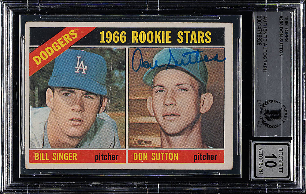 Signed 1966 Topps #288 Don Sutton Rookie Beckett GEM MINT 10