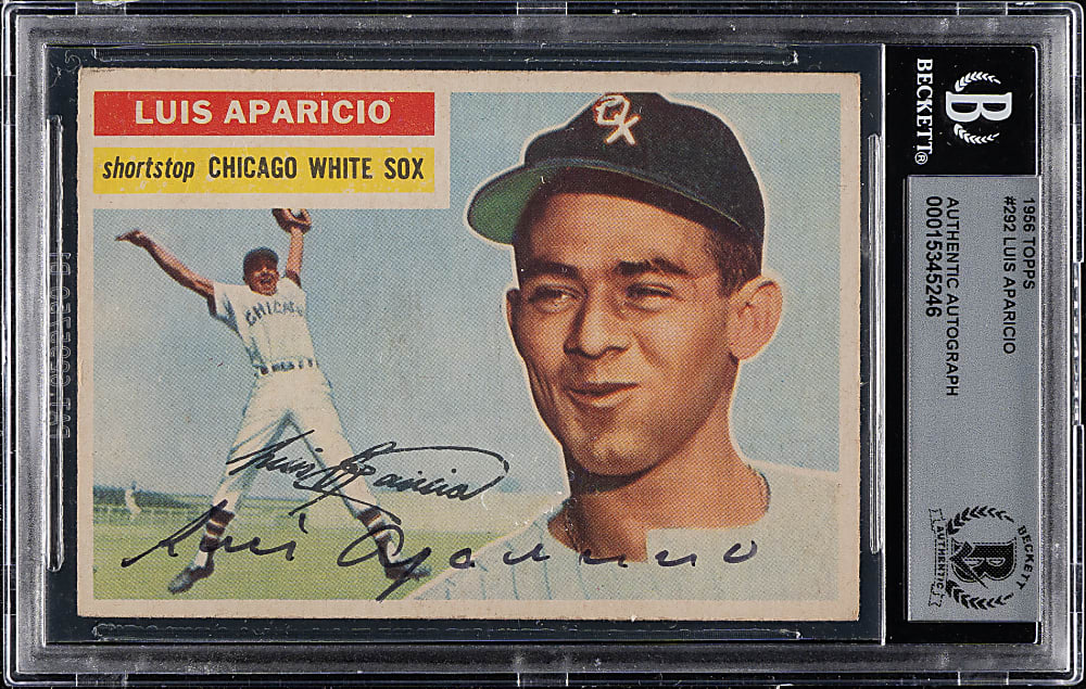 Signed 1956 Topps #292 Luis Aparicio Rookie Beckett GEM MINT 10