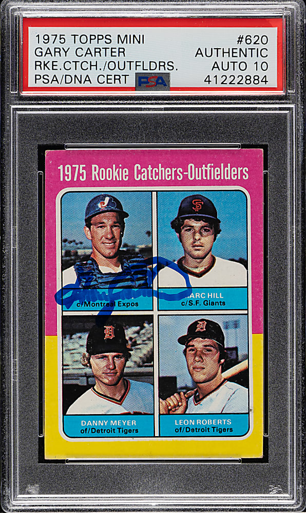 Signed 1975 Topps Mini #620 Gary Carter Rookie PSA/DNA GEM MINT 10