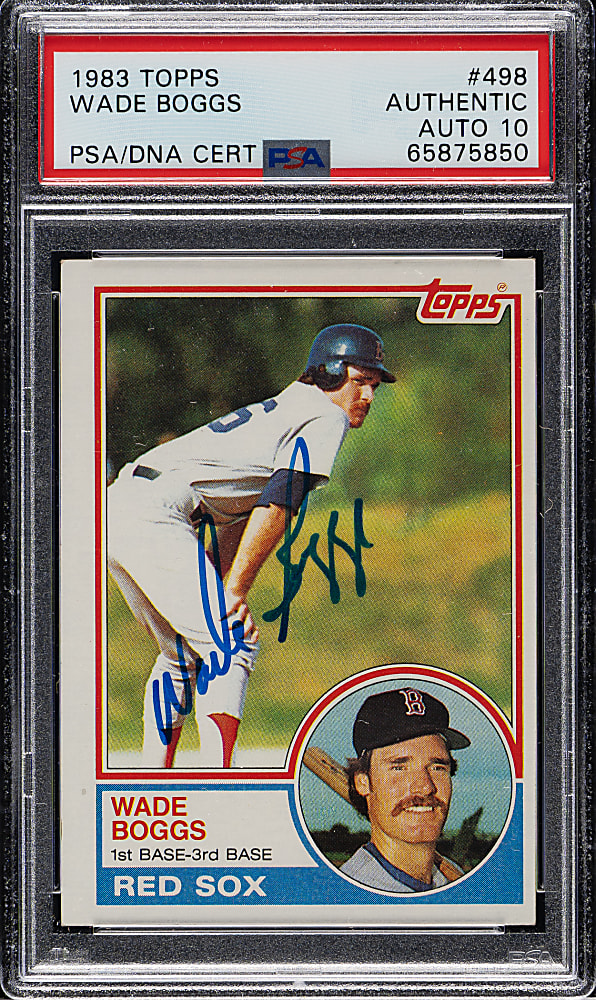 Signed 1983 Topps #498 Wade Boggs Rookie PSA/DNA GEM MINT 10