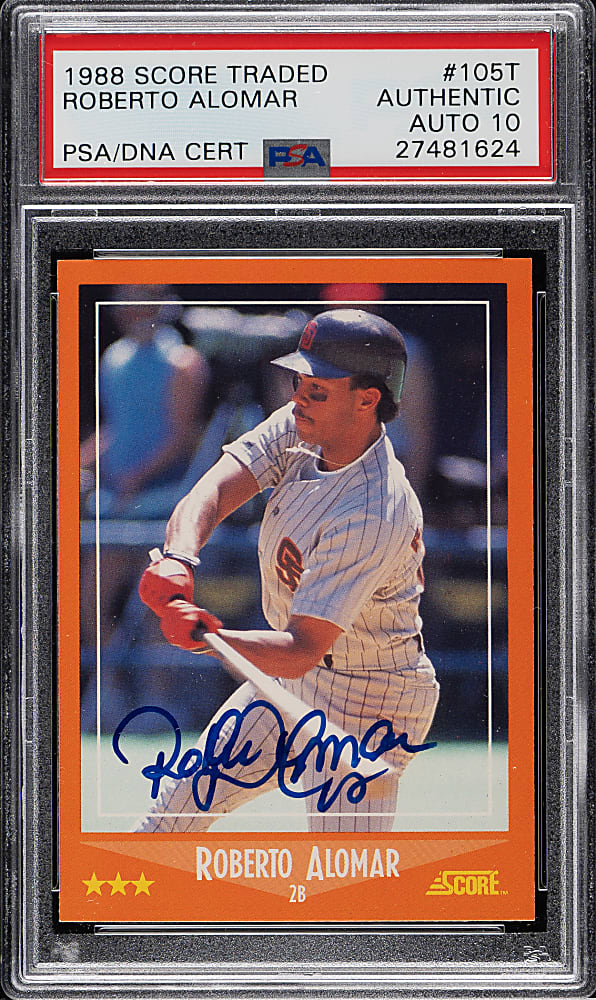 Signed 1988 Score Traded #105T Robeto Alomar Rookie PSA/DNA GEM MINT 10