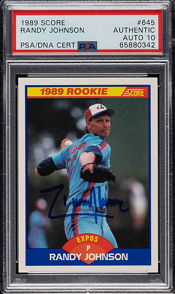 Signed 1989 Score #645 Randy Johnson Rookie PSA/DNA GEM MINT 10
