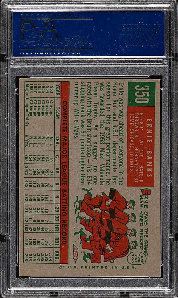 1959 Topps #350 Ernie Banks PSA NM-MT 8