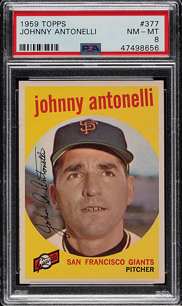 1959 Topps #377 Johnny Antonelli PSA NM-MT 8