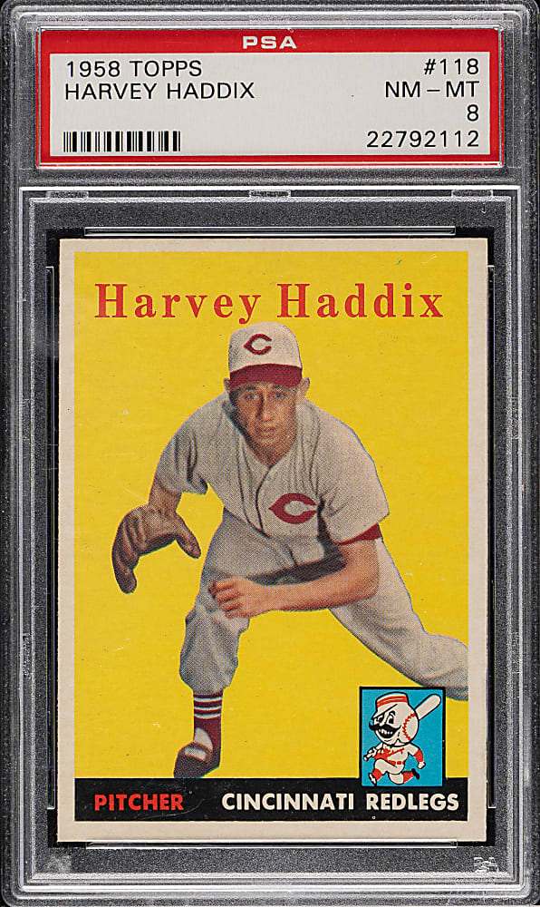 1958 Topps #118 Harvey Haddix PSA NM-MT 8