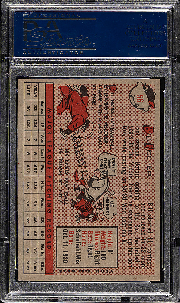 1958 Topps #56 Bill Fischer PSA NM-MT 8