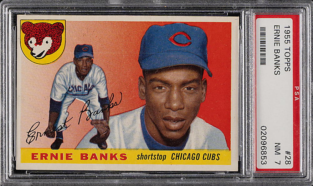 1955 Topps #28 Ernie Banks PSA NM 7