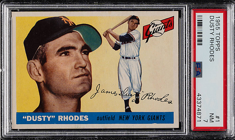 1955 Topps #1 Dusty Rhodes PSA NM 7