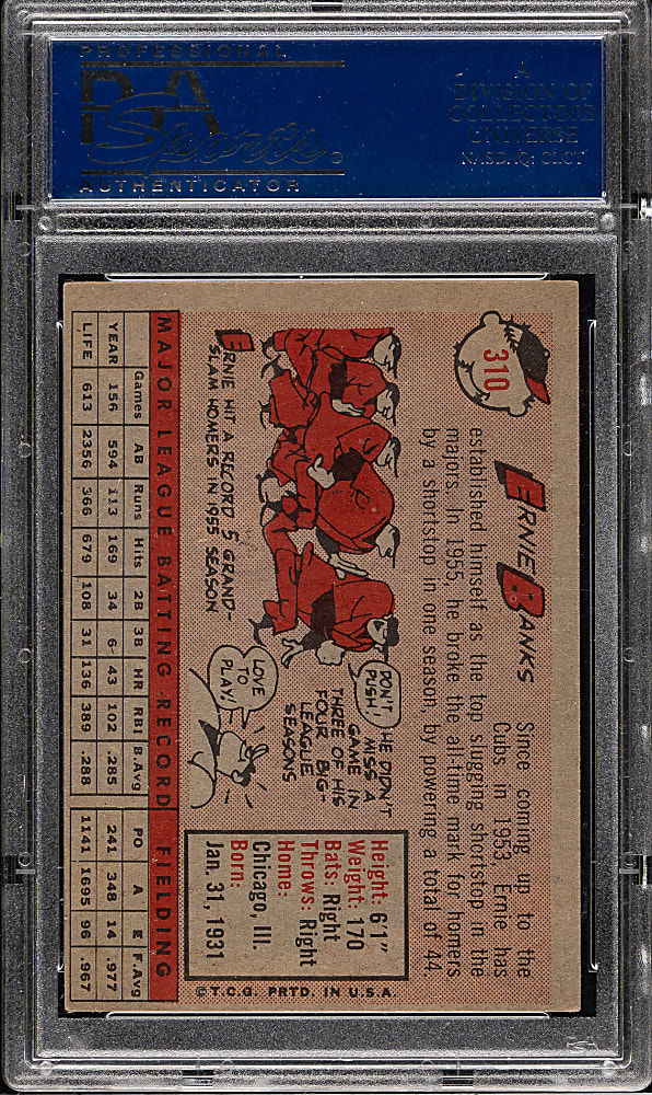 1958 Topps #310 Ernie Banks PSA EX 5