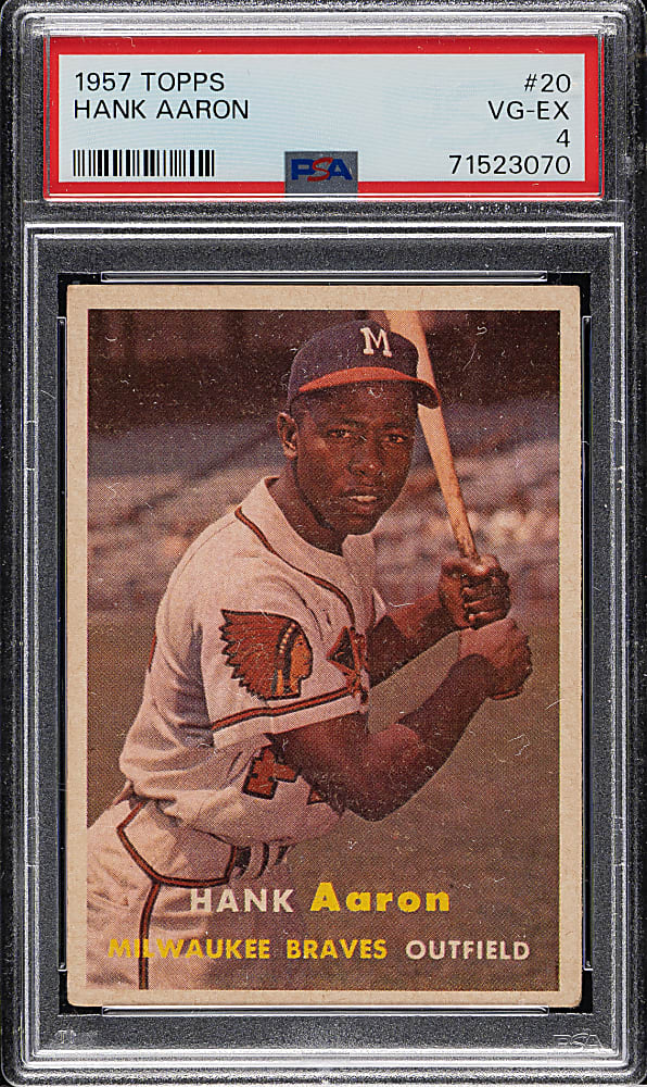 1957 Topps #20 Hank Aaron PSA VG-EX 4