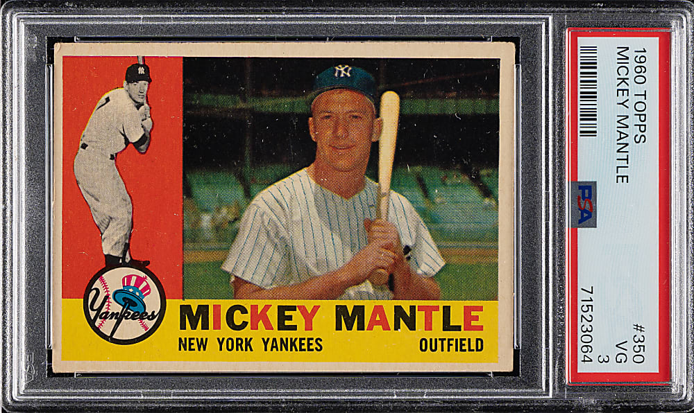 1960 Topps #350 Mickey Mantle PSA VG 3