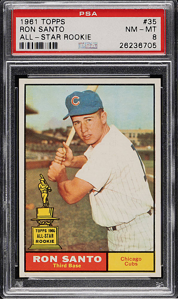 1961 Topps #35 Ron Santo Rookie PSA NM-MT 8